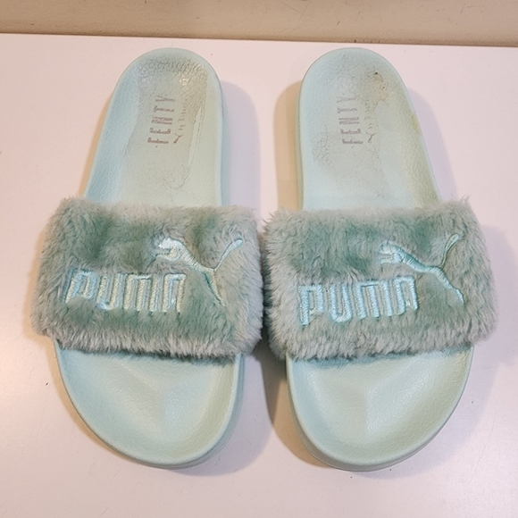 Puma x Fenty slip in fur sandals size 7 Fits 8-9 - Picture 2 of 9